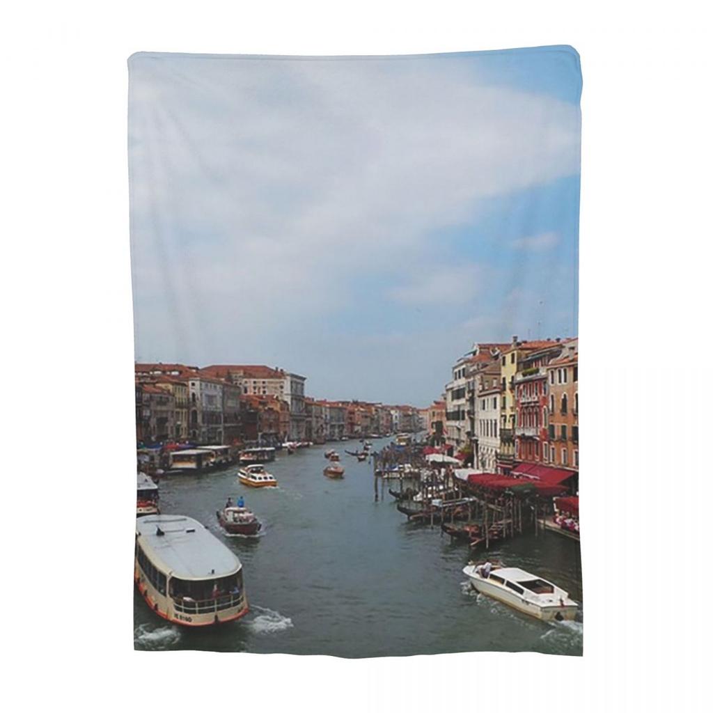 Venice Grand Canal Blanket Soft Warm Flannel Throw Blanket Plush for Bed Living room Picnic Travel Home Couch