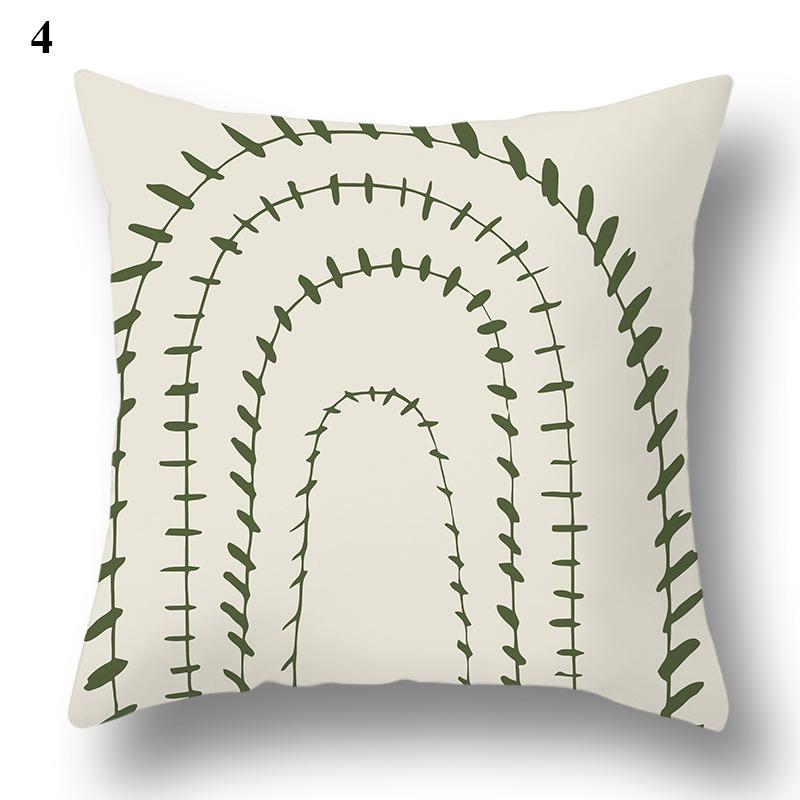 Nordic Style Throw Pillowcase Dark Green  Geometric Leaf  Sofa Car Decoration Cushion Cover Home Decor