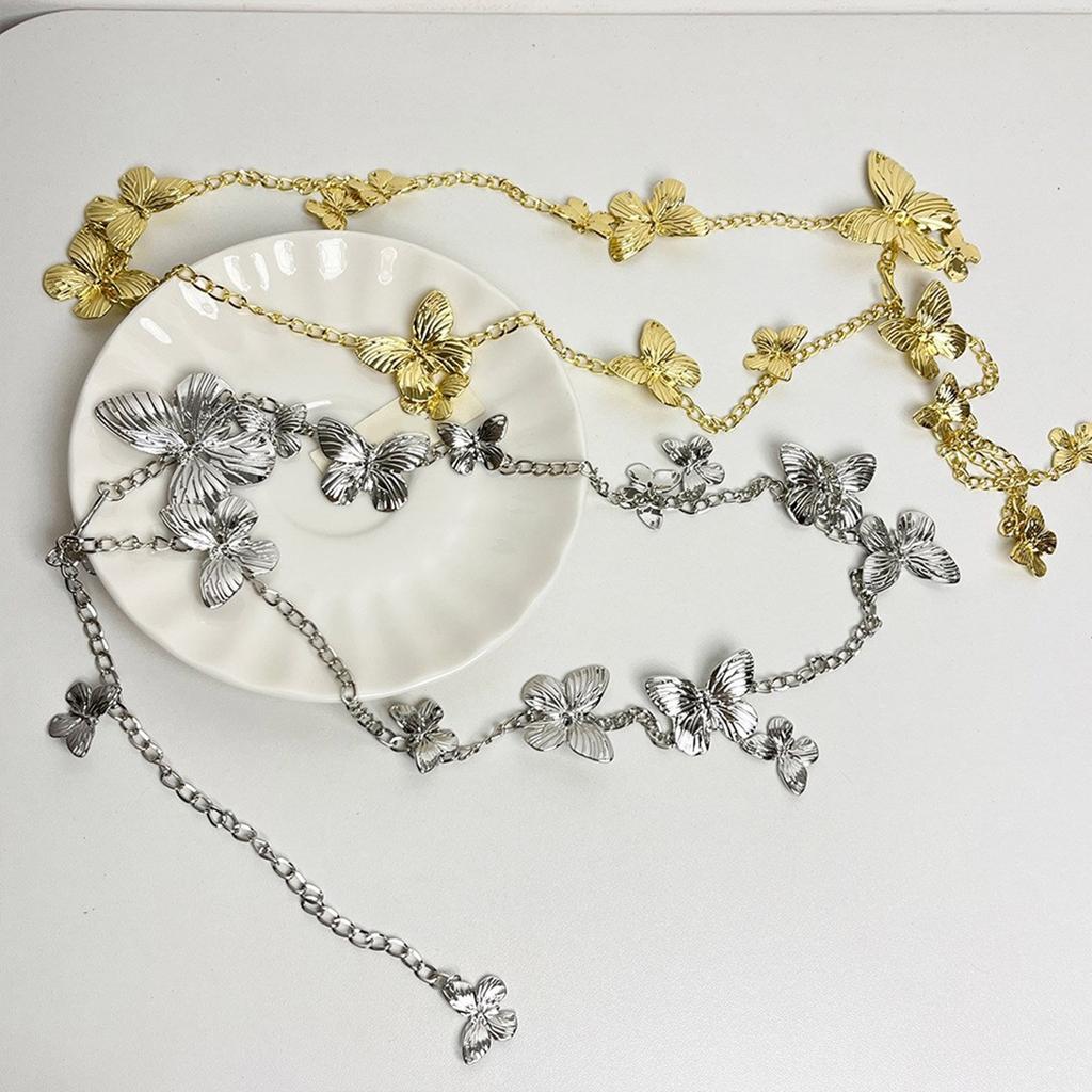 Gothic Butterfly Chain Belt Sexy Waist Chain Belt Elaborate Chain Belly Chain for Dress Butterfly Belt Waist Chain