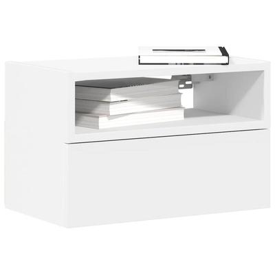 Nightstand, Wall-Mounted, 45X26X28.5 Cm, White