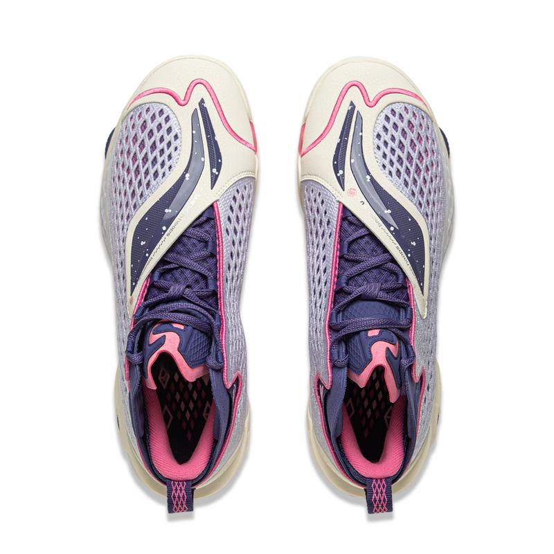 New LiNing BadFive 5 Slip Resistant, Abrasion Resistant, Breathable, Rebound Grip Mid Top Basketball Shoes Men's White ABFV025-9