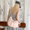 Folded Drawstring Lightweight Shoulder Bag Women's Summer Simple Fashion Versatile Casual Messenger Tote Bag
