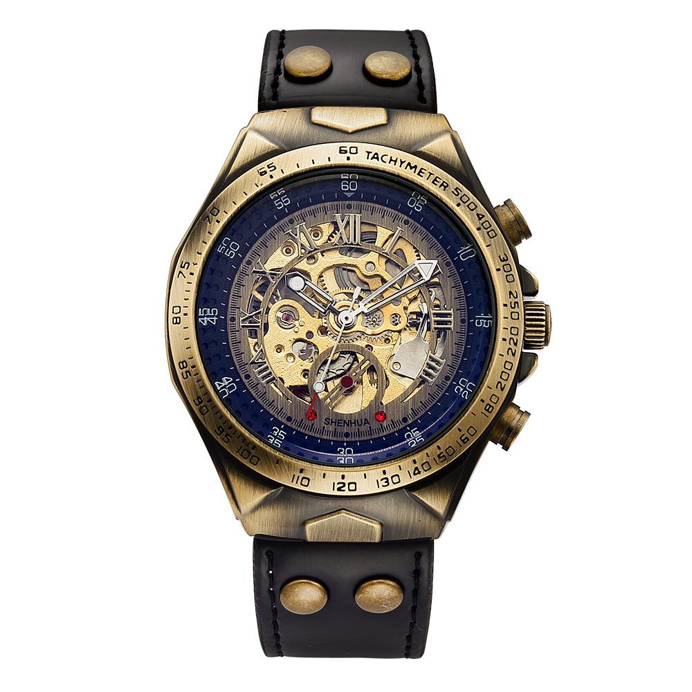 Hot-selling SHENHUA Shenhua Mechanical Watch Men's Fashion Hollow Retro Watch, Fully Automatic Machinery