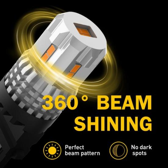 3157 3156 3356 Amber LED Turn Signal Light Bulbs Kit 2400LM Plug&Play CANbus