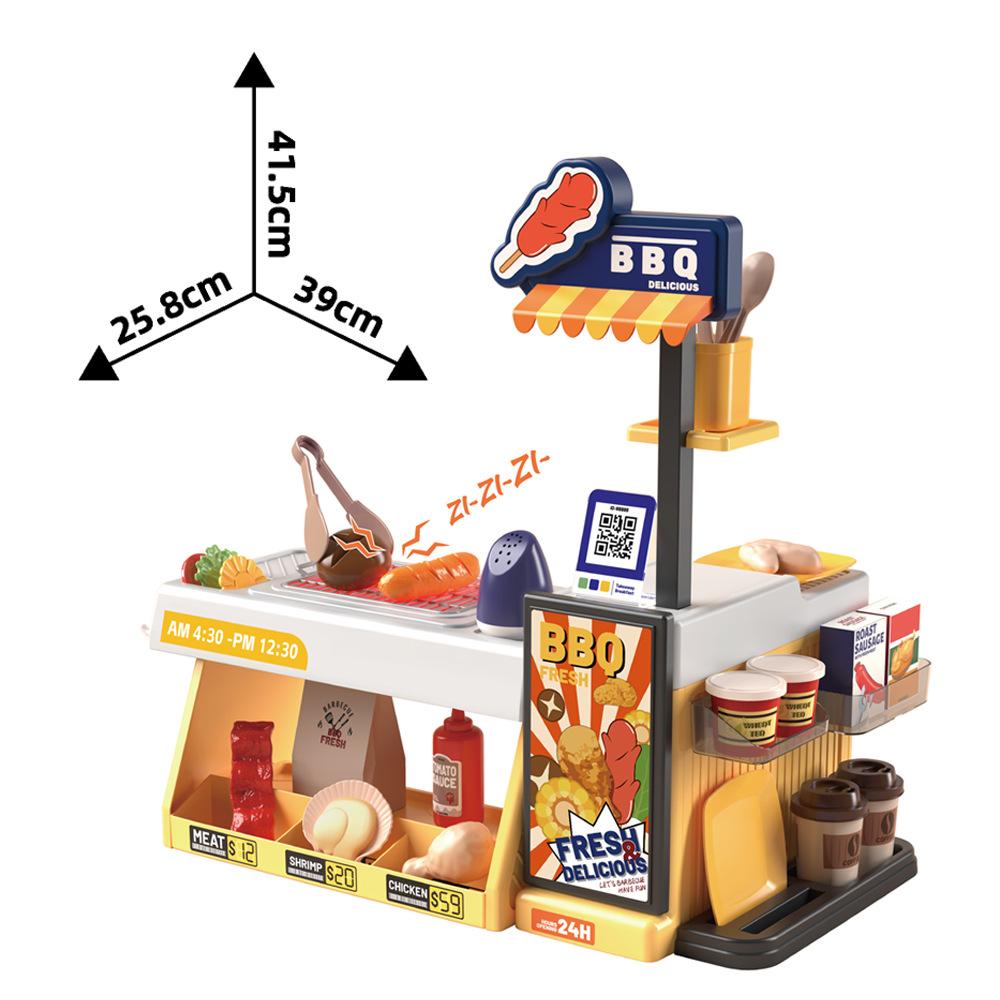 

Детский игровой домик-симулятор барбекю, приготовление пищи на гриле, электрический барбекю, набор столовых приборов, мини-игрушки