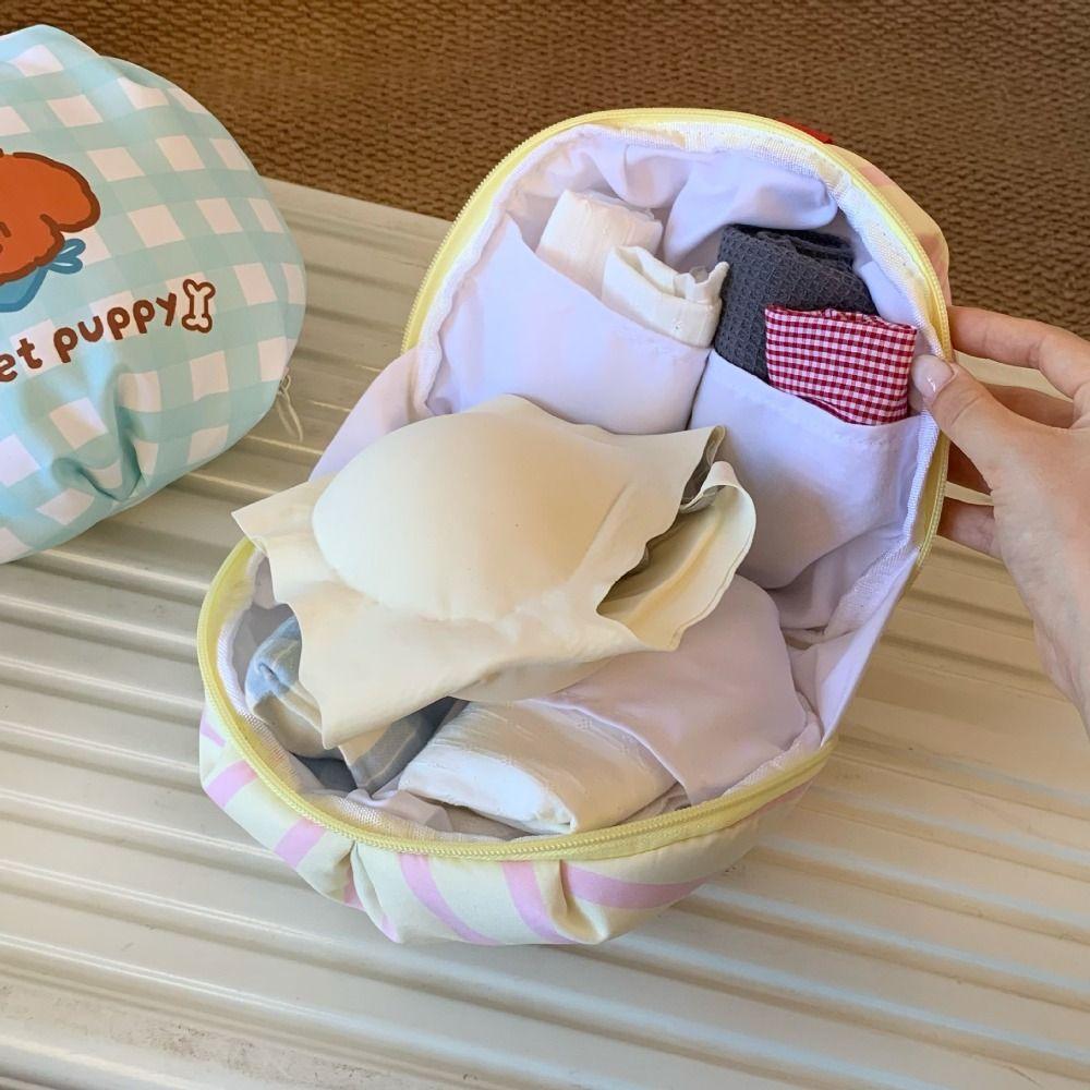 New Portable Travel Bra Organizer Divided Grids Cartoon Underwear Storage Bag Durable Lightweight Lingerie Organizer Pouch