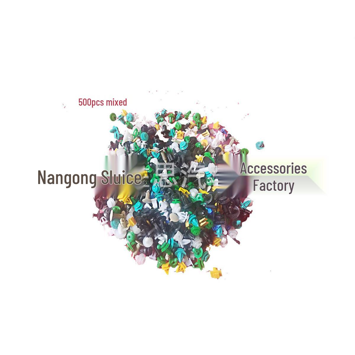 

500-Piece Mixed Car Door Panel, Headliner Accessories: Mudguard, Bumper Fixing Clips & Matching Buckles 50pcs