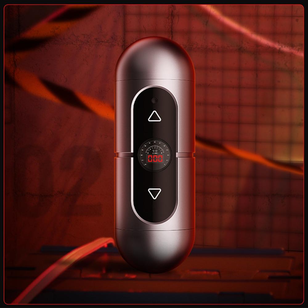 Pocket Pussy Male Masturbator Mouth Vaginal Double Head Penetration Channel Induction Vibration Sexy Moan Count Display Sex Toy