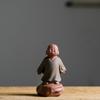 Ceramic Small Monk Car Decorations, Chinese Zen Purple Clay Sand, Lovely Tea Pet, Fengshui Zen Buddha Meditation