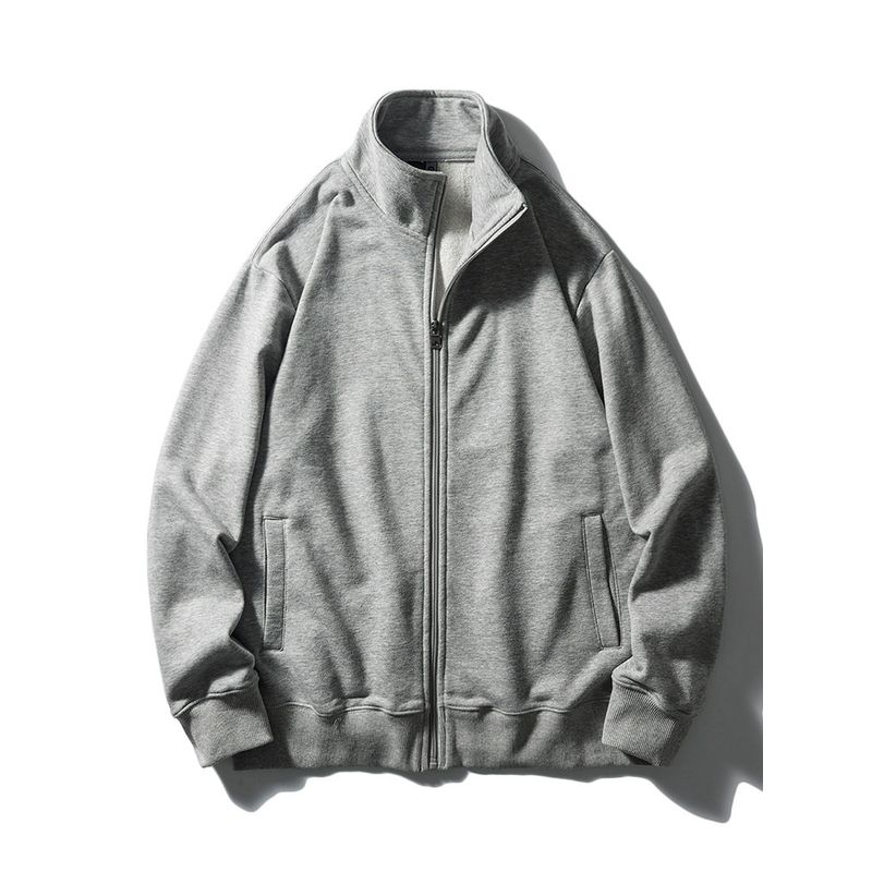 Stand Collar Sweatshirt Sports Zipper Cardigan Knitted Jacket Men's Spring and Autumn Style Export American Retro Casual Jacket