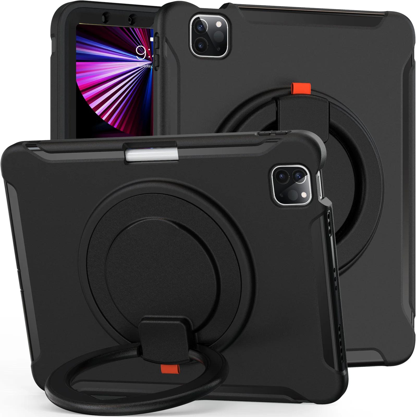 Stand Tablet Hoesje Voor iPad Pro 13 11 Mini Air 3 4 5 6 7 8 9 10e 11e Generatie 10.9 12.9 inch Handvat Schokbestendig Hoesje Air 2024 11inch zwart