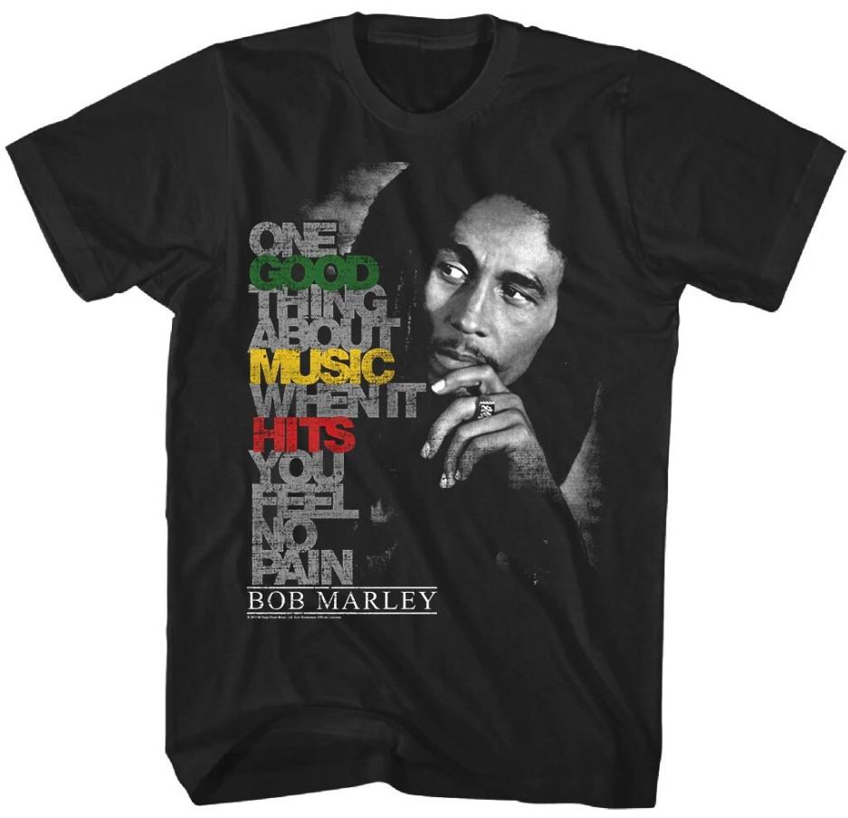 Bob Marley Good Music Hits T Shirt Mens Reggae Rock Classic Band Tee New Black XXL
