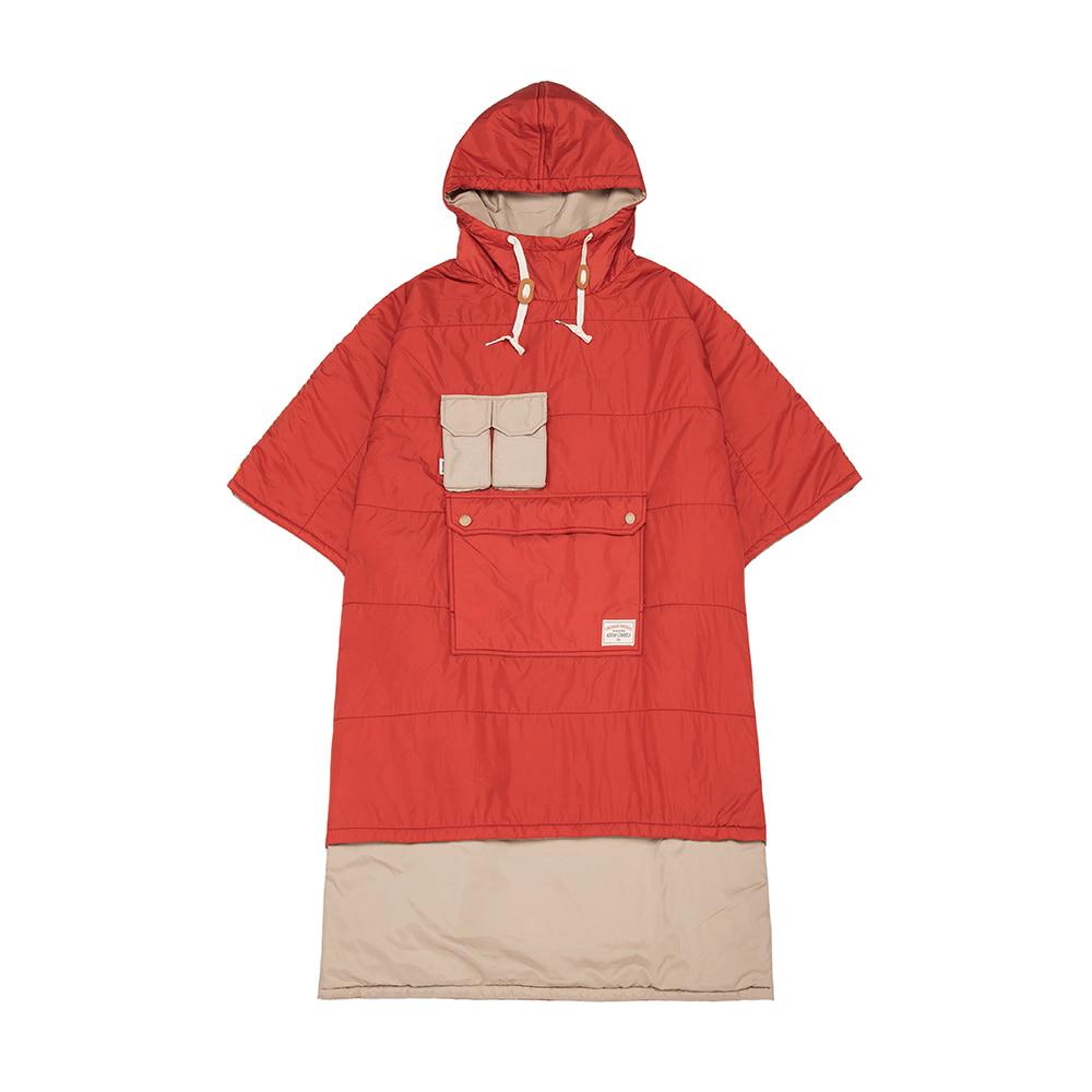 Kodak Padded Hoodie Poncho Red