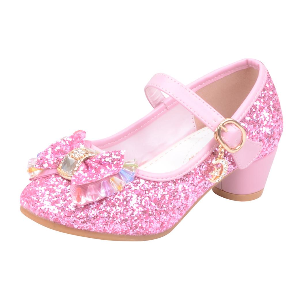 Infant Kids Baby Girls Pearl Crystal Bling Bowknot Single Princess Shoes Sandals