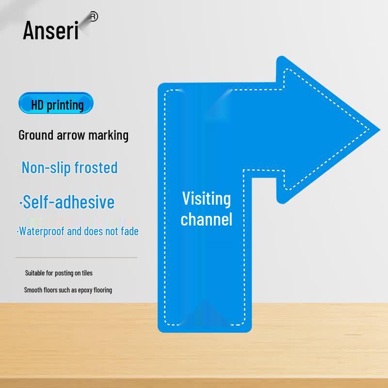 Ansaury PVC Frosted Floor Arrow Direction Sign