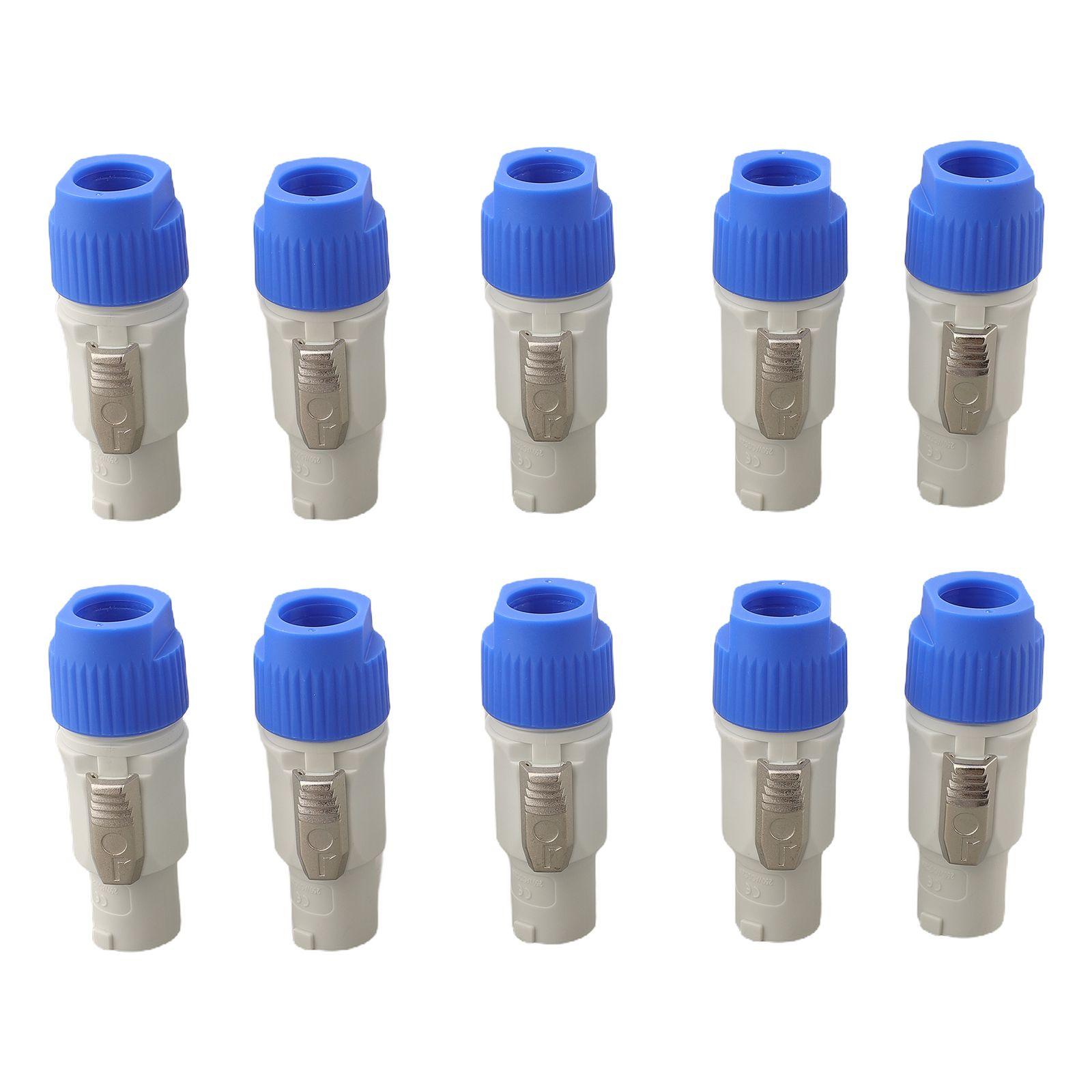 

10 Pack 3 Pin Male Power Connectors for DMX Signal Lines Wired Microphones and Stage Light Power with 20A 250V Capacity сірий