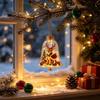 1Pcs Acrylic Material Christmas Ball Ornament Transparent Design With Light Santa Claus Pendant Hanging Christmas Decor