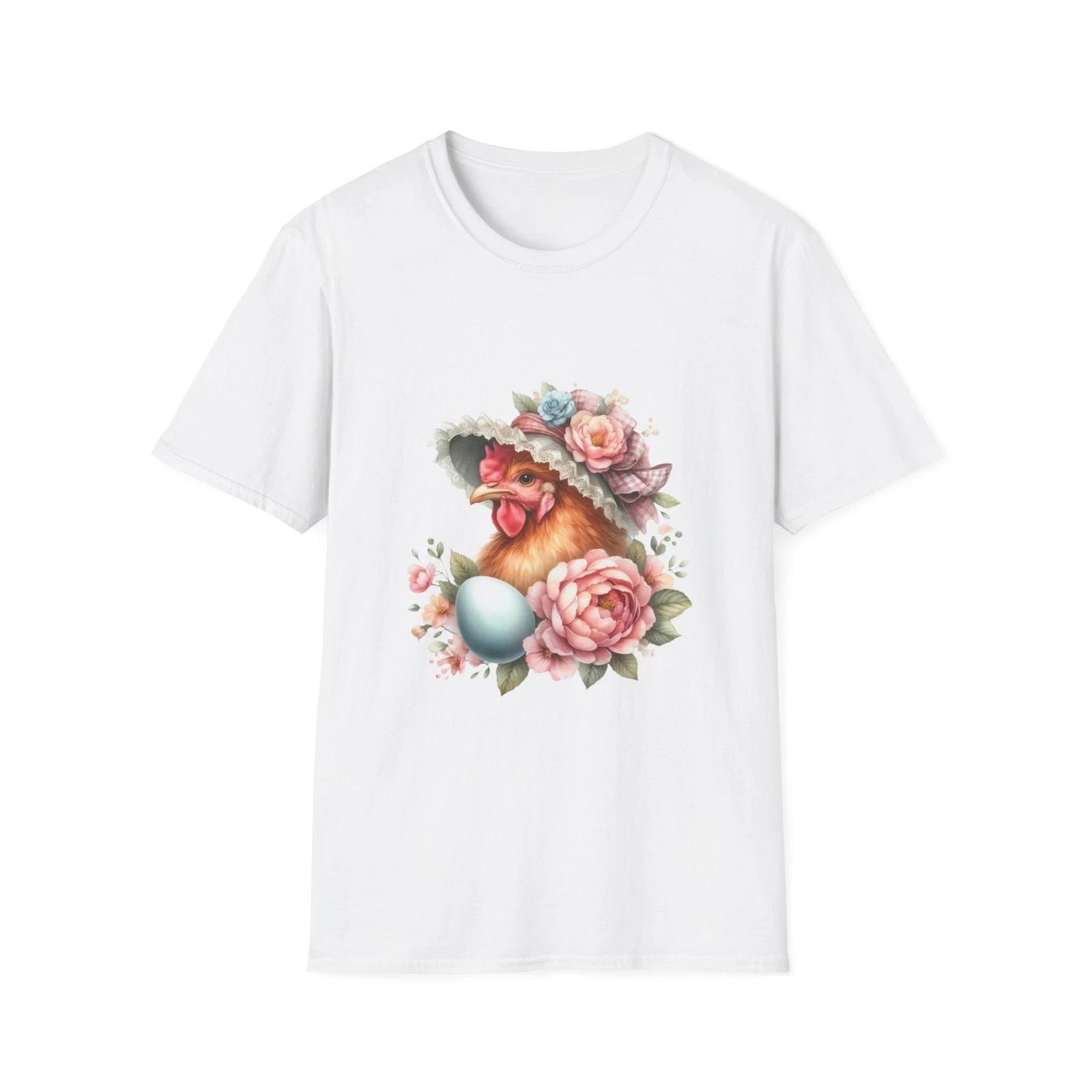 Charming Chicken Floral T-Shirt, Spring Gift, Farmhouse Décor, Easter Outfit, 3XL