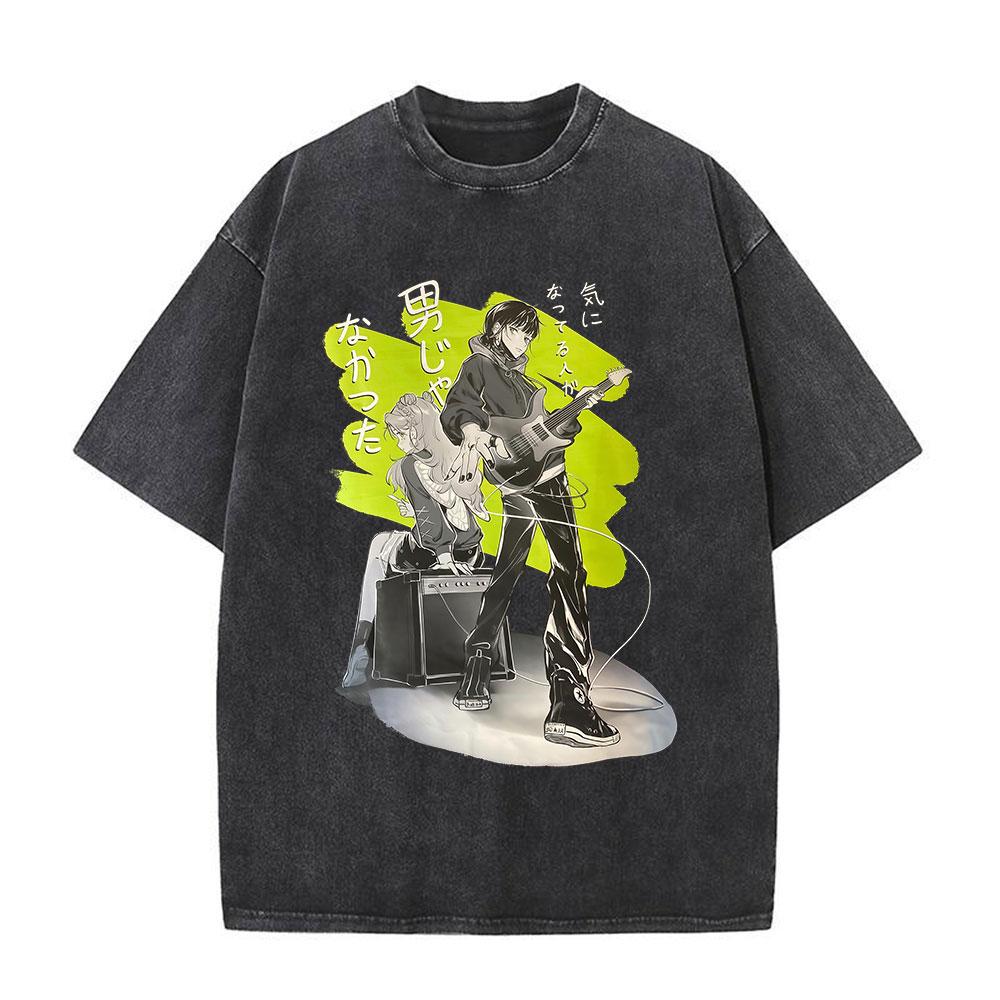Vintage Washed The Guy She Was Interested in Wasn't A Guy At All T Shirt Men Women Clothing Harajuku Fashion Casual T-shirt Tops