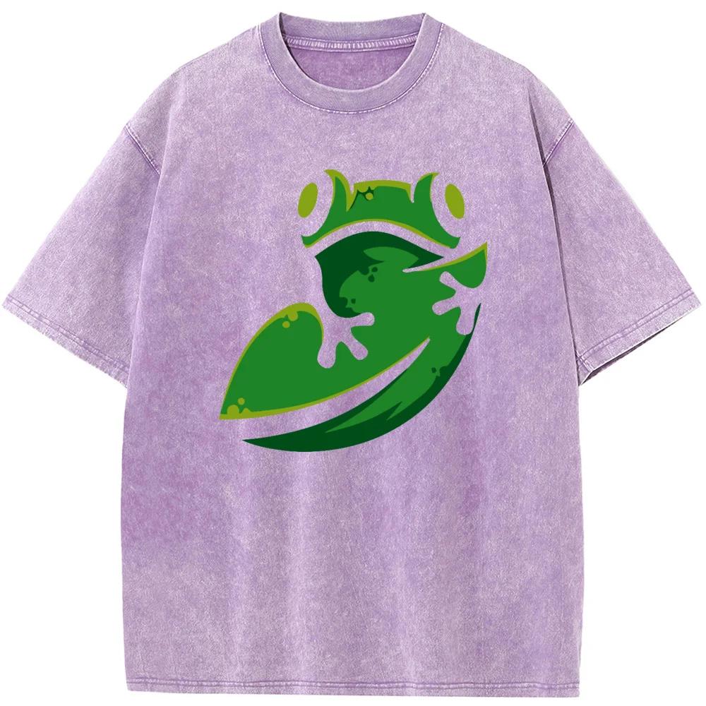 Green Frog Men's Short-Sleeved T-shirt Men Women Casual Fashion Oversized T-shirt Vintage Colored Mens T-shirts