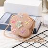 Cute Children Girls Shoulder Bag Flower Bow Handmade Straw Baby Bags Messenger Bag Kids Keys Coin Purse Cute Mini
