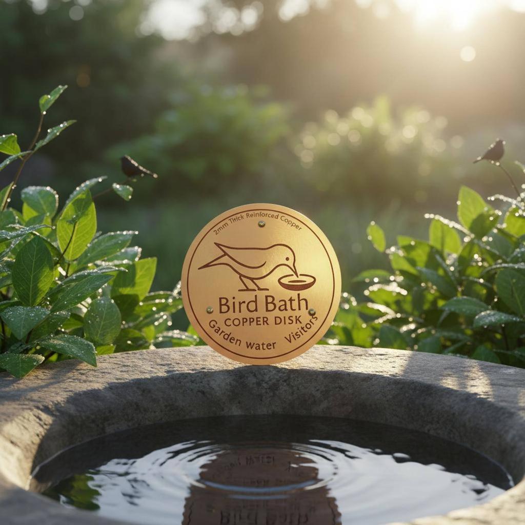 Bird Bath Purification Disk Universal Fit Birdbath Copper Disc Outdoor Water Care Reinforced Design Garden Decor