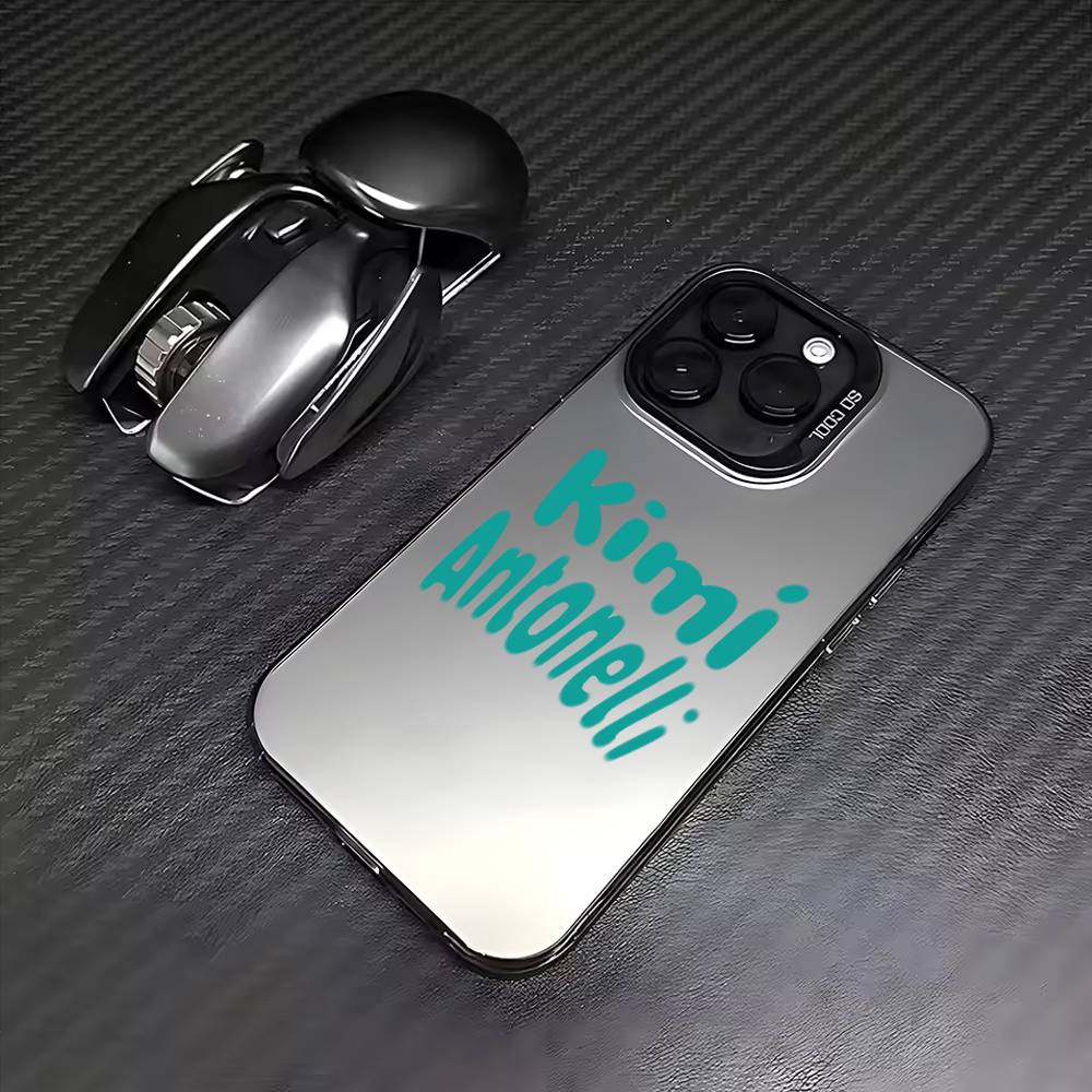 

K-Kimi A-Antonelli Colorful Silver Back Phone Case For IPhone 17 16 15 14 13 12 11 Plus Pro Max Plus iPhone12