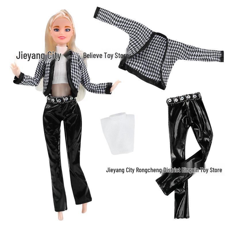 11-Inch Barbie Doll 3-Piece Fashion Set: Woolen Coat & Dress