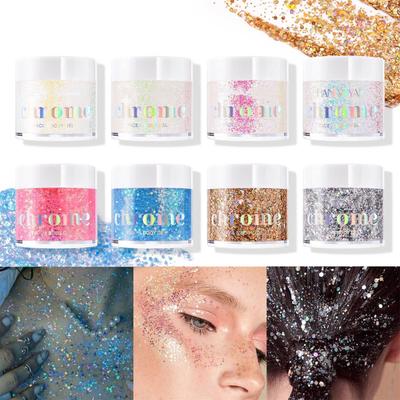 Gel Glitterato per Viso e Corpo Scintillante Festival Cosmetico Paillettes Accessori Ornamento per Festa Viso Capelli e Trucco