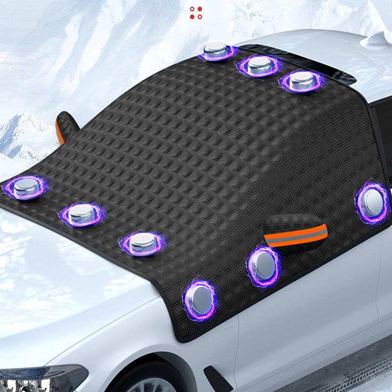 Double Layer Windproof Snow & Frostproof Car Sunshade Cover for Windshield & Half Body