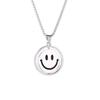 Unisex Hip Hop Double-Sided Smiley Face Pendant Necklace