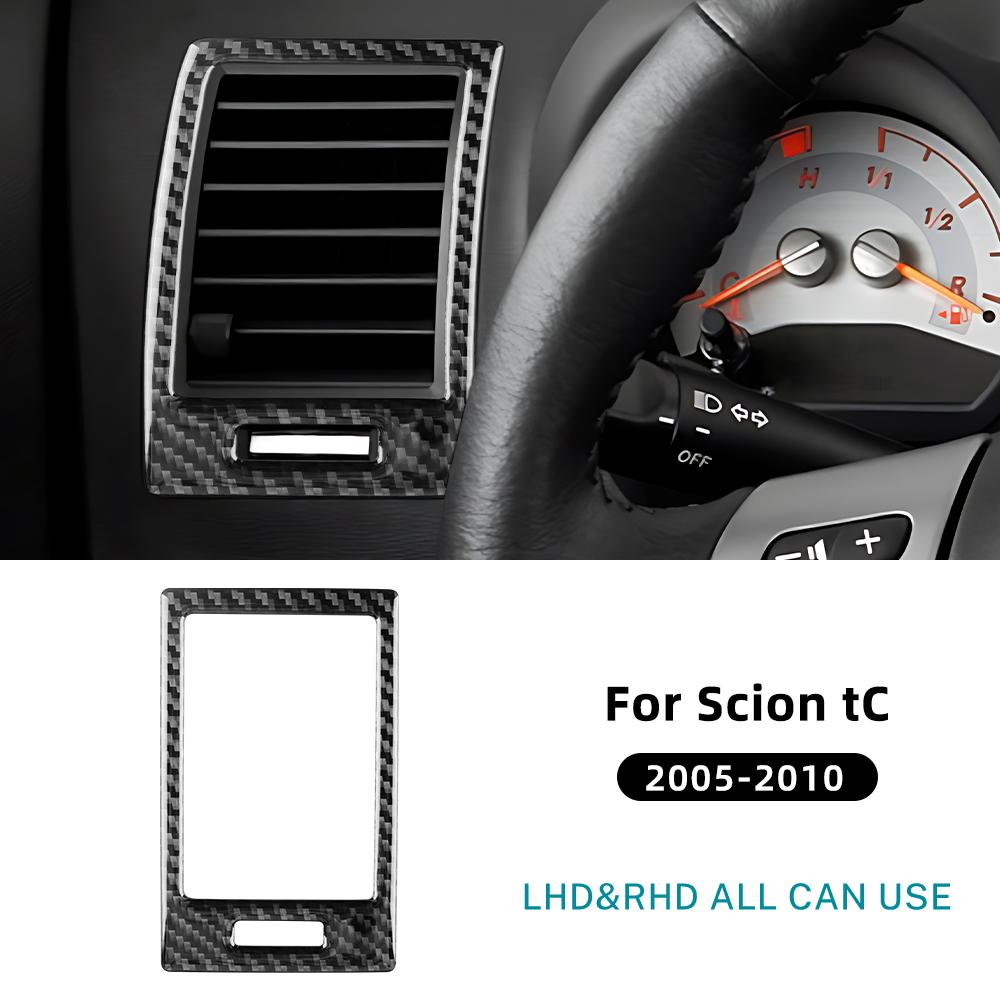 For Scion tC 2005 2006 2007 2008 2009 2010 Real Soft Carbon Fiber LHD RHD Car Interior Trim Side Air Outlets of Center Console