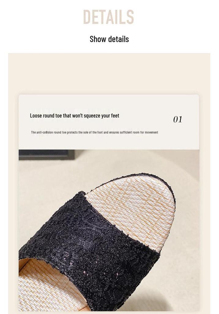 Women's Plus Size Summer Platform Wedge Peep-Toe High Heel Slippers