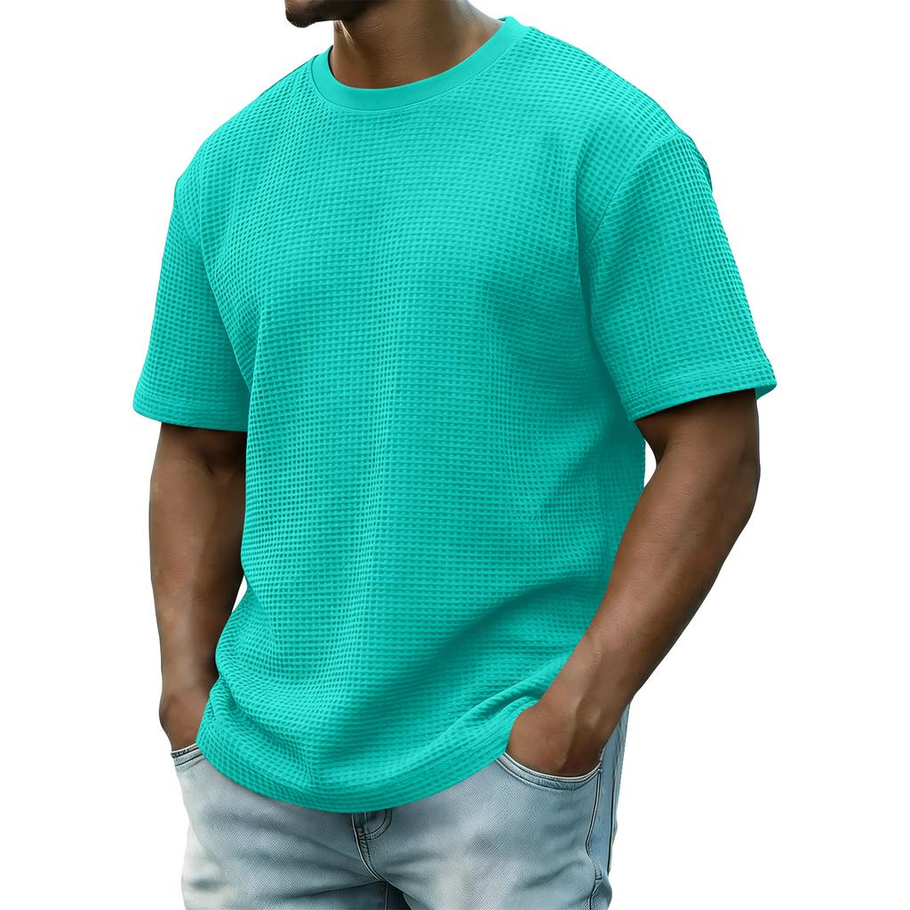 Men's Summer Short-Sleeve Top Men's Casual Fashion Textured Short-Sleeve Top