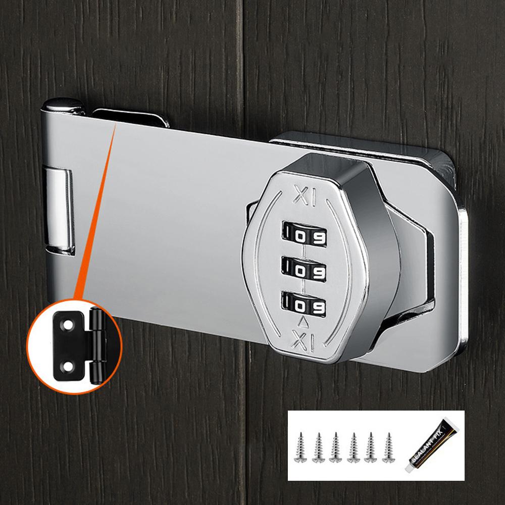 

Cabinet Door Combination Lock 3 Inch Double Hole Screw Installation + No Drill Adhesive Anti-Theft Drawer Locks B