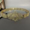 Caucasus Dress Belt For Women Turks Flower Waist Belt Belly Chain Adjustable Length Antique Gold Silver Color