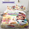 Butterbean's Café Pattern Bedding Set Quilt Cover Pillowcase Home Decor Gift (1 * Duvet Cover + 2 * Pillowcase, Without Core)