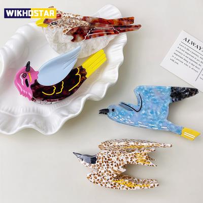 NEW Cartoon Animal Bird Series Hair Claw Acetate Claw Clips Colored Parrot Swallow Crab Hair Clips for Women Hair Accessories