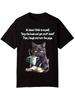 DERNM Unisexs Funny Book Lover TShirt Black Cotton Tee With Productivity Quote Soft Stretchy