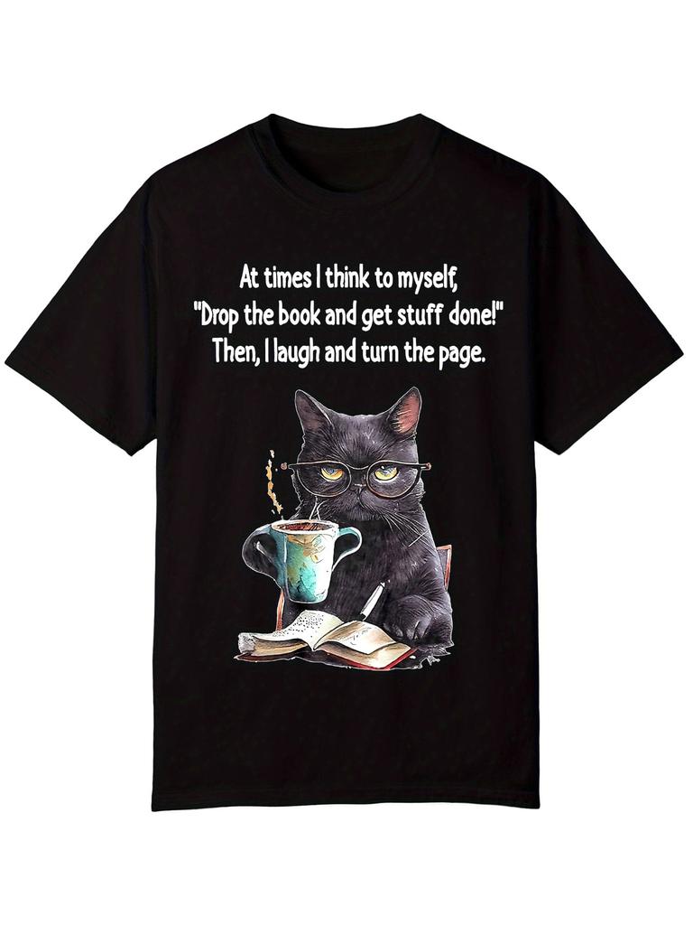 DERNM Unisexs Funny Book Lover TShirt Black Cotton Tee With Productivity Quote Soft Stretchy