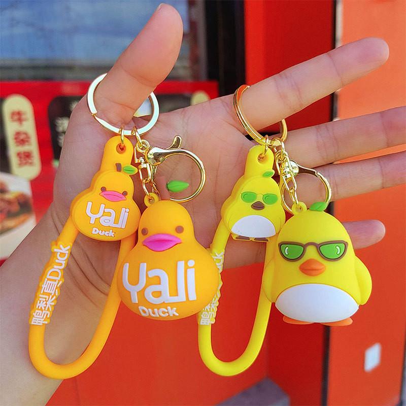 Adorable Silicone Cartoon Duck Keychain Cute Backpack Charm For Students And Kids
