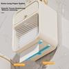 Baizi Bathroom No-Drill Storage Rack Toilet Paper Holder Face Towel Storage Box Wall-Mounted Tissue Box Napkin Roll Holder Rack
