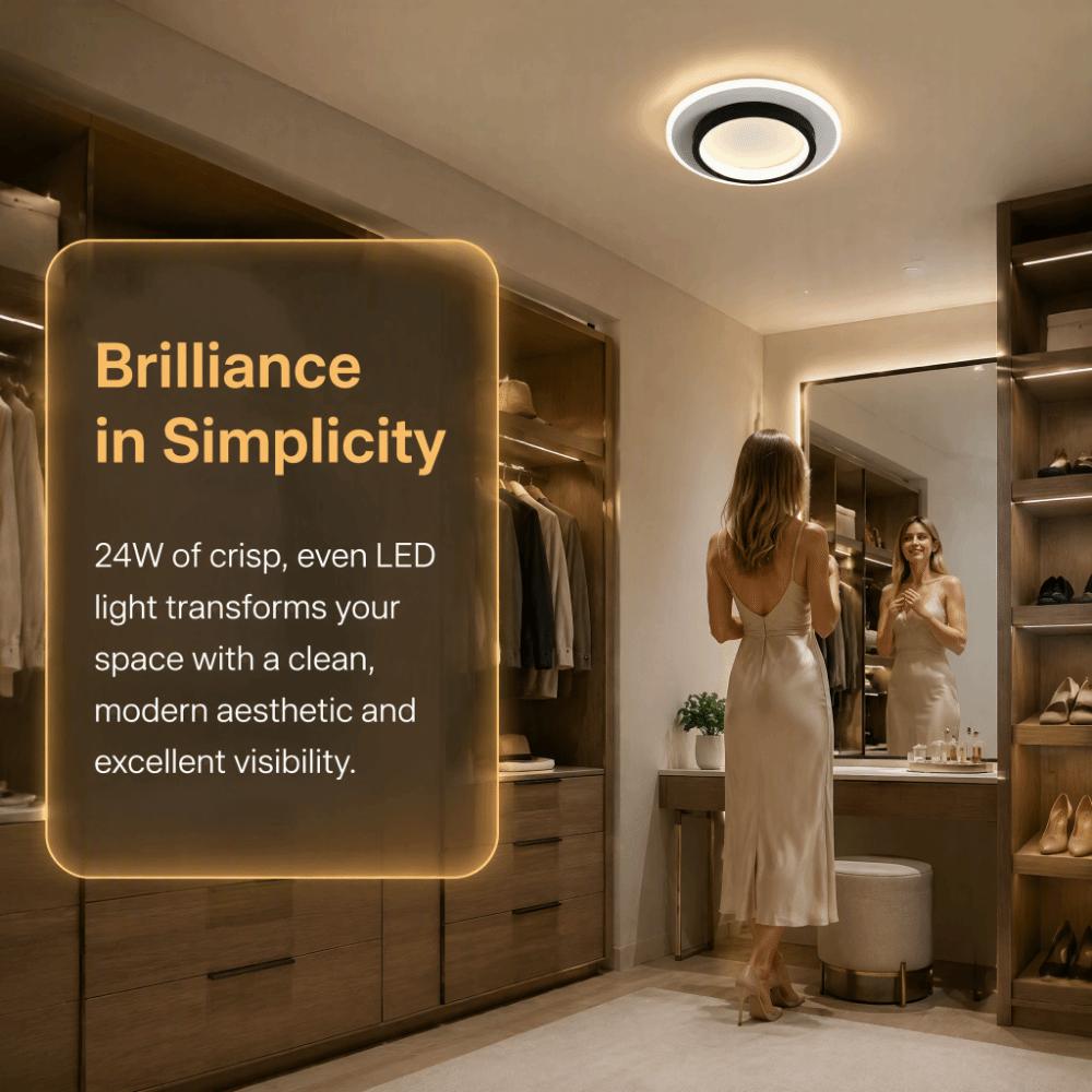 85-265V Wide Voltage LED Ceiling Light Black Finish Ceiling Lamp LED Flush Mount Light  Garage