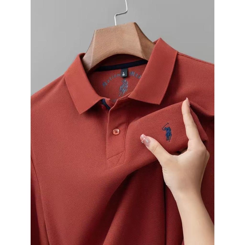 STORN 100% Reine Baumwolle Herbst und Winter Herrenmode Sportmarke Besticktes Pony Langarm POLO-Shirt Business Casual T-Shirt