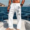 Men's 3D Turtle Printed Baggy Casual Trousers,  Elastic Drawstring Waist with Pockets, for Spring Summer Home Outdoor Vacation
