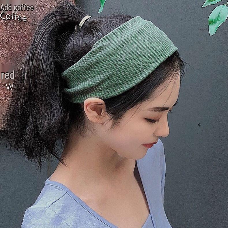 Unisex Wide-Edged Knitted Elastic Headband for Sports, Fitness, and Face Washing