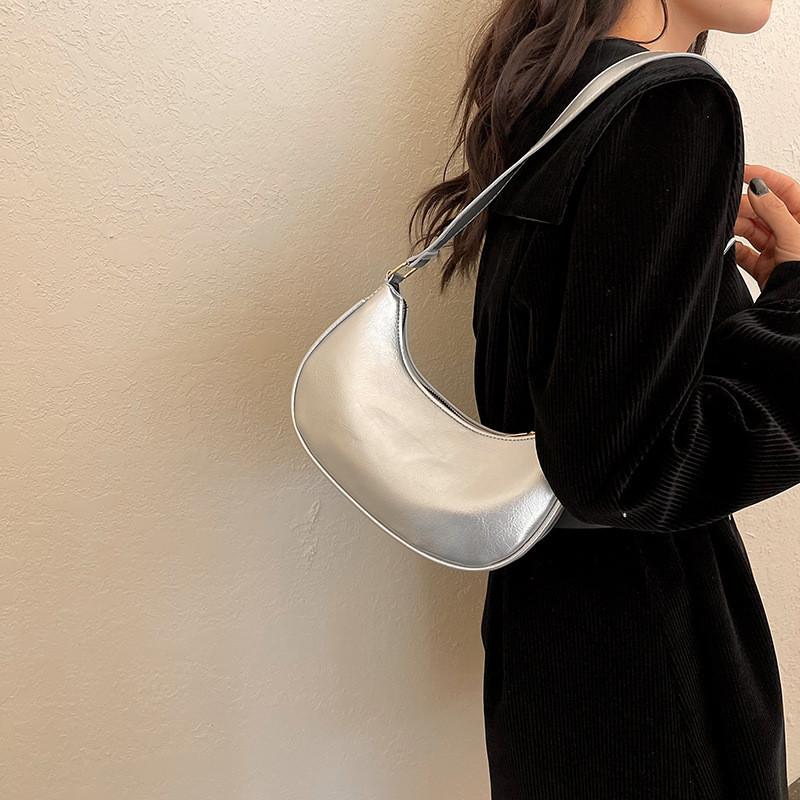 Chic Minimalist Dumpling Bag For Women In Black Beige Pink And Silver Perfect For Casual Winter Style