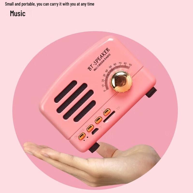 SMEBERT BT01 Mini Retro Portable Walnut Wood Bluetooth Speaker with FM Radio