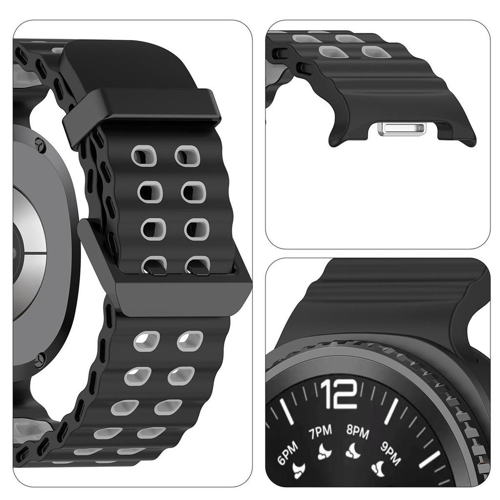 Marine Band for Samsung Galaxy Watch 8/8 Classic Ocean Strap Two-tone Silicone Band for Galaxy Watch 8 40 44mm Sport Bracelet