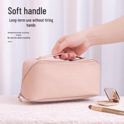 Borsa da Trucco da Viaggio in PU Nuvola Crema – Grande Capacità, Portatile, Stile INS